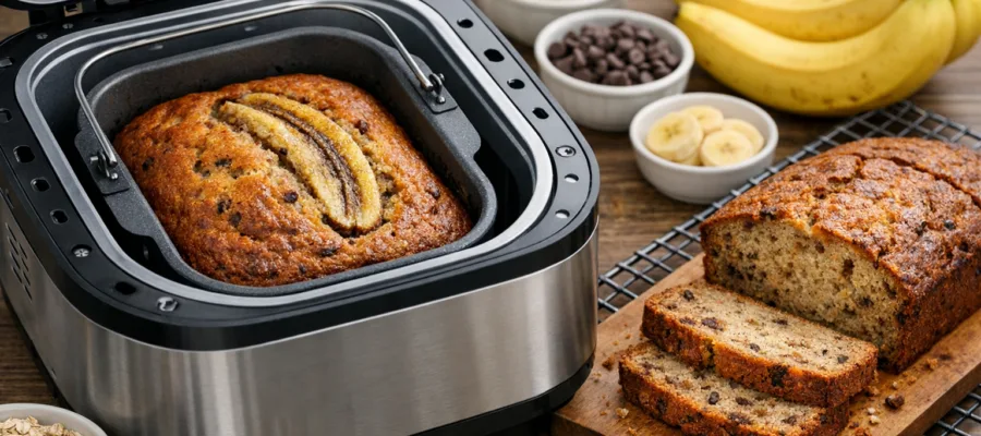 Bananenbrot im Brotbackautomat: saftiges suesses Ruehrbrot